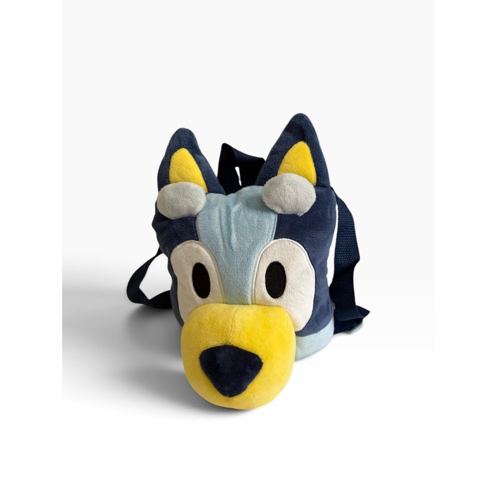 Bluey Plush Backpack Toddler 3-5 Kids 8" Blue Character Bag 3D Soft Heeler Dog